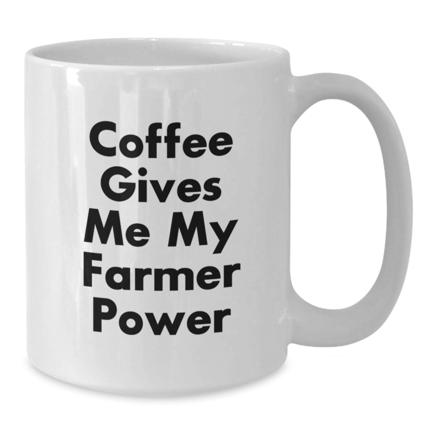 Farmer Gifts - Funny White Coffee Mug - 'Coffee Gives Me My Farmer Power' - Birthday Unique Gifts from Friends to Farmer - Additional