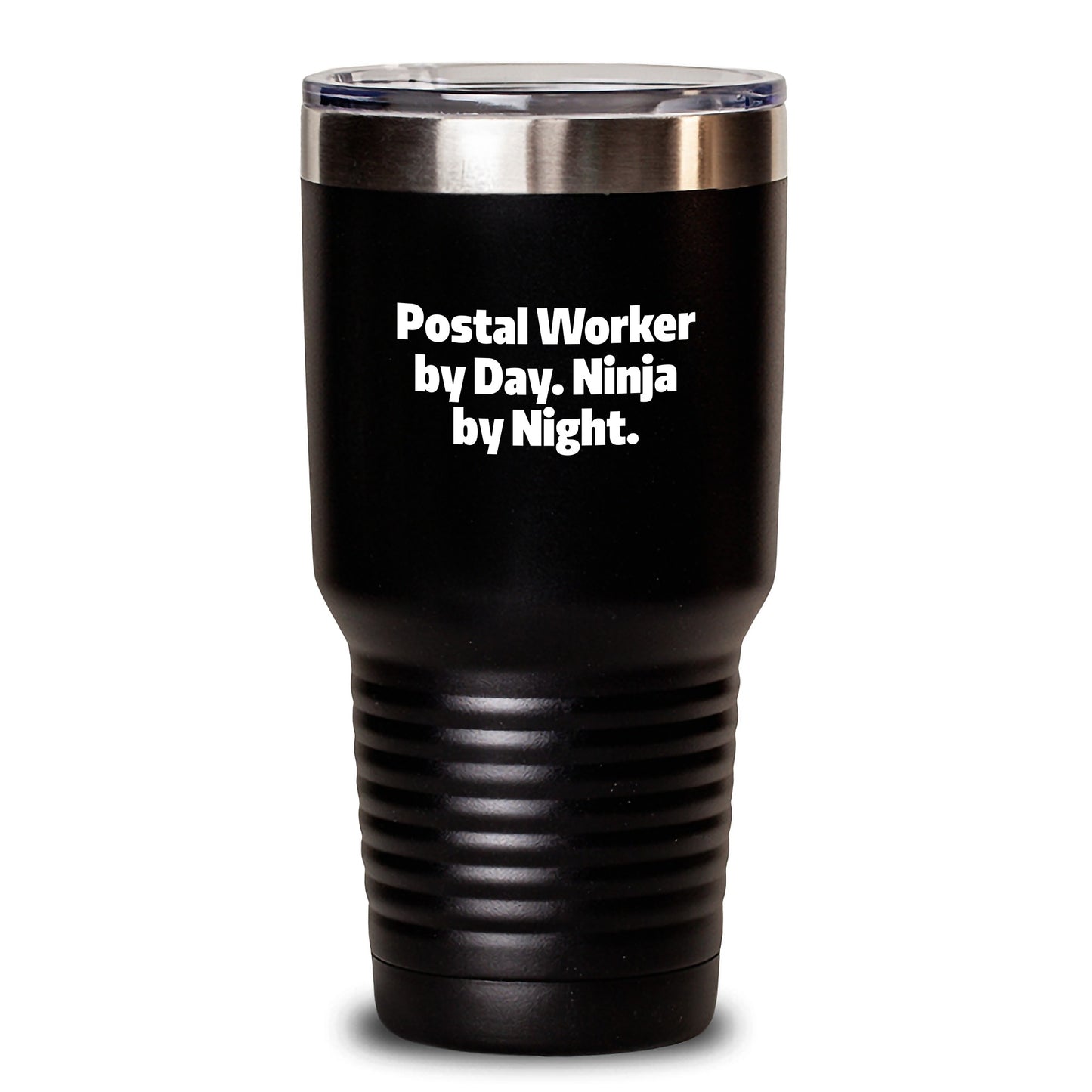 Postal Worker Ninja Gifts, Funny Quote Tumbler, 20oz or 30oz Capacity, Stainless Steel / Powder Coating, Birthday Unique Gifts from Men to Women, Coworkers, or Family - Main