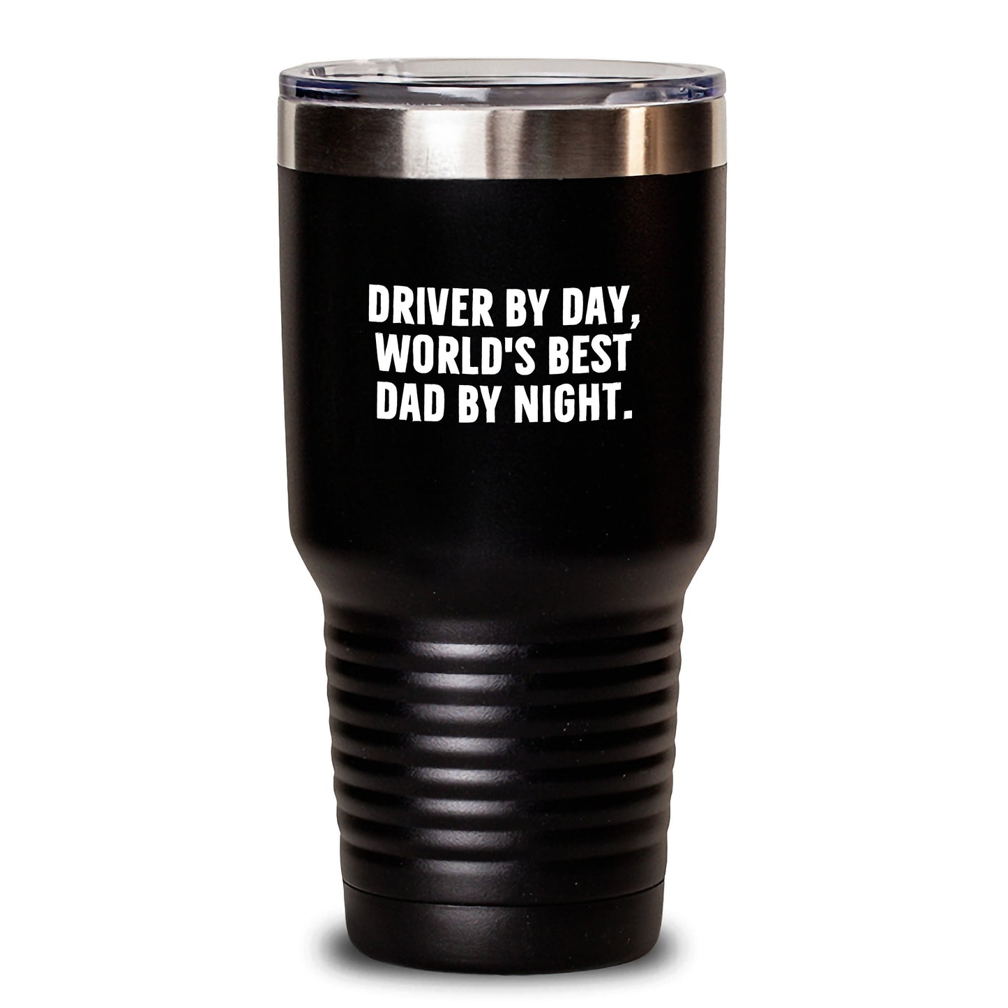 Funny Driver Gifts: Driver By Day, World's Best Dad By Night. 20oz or 30oz Tumbler for Birthday Unique Gifts from Friends or Family - Main