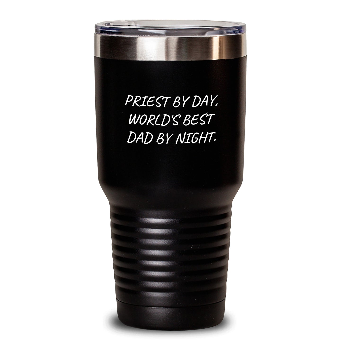 Funny Priest Gifts - Priest By Day, World's Best Dad By Night. Tumbler - Gifts from Family to Priest - 20oz or 30oz Capacity - Main
