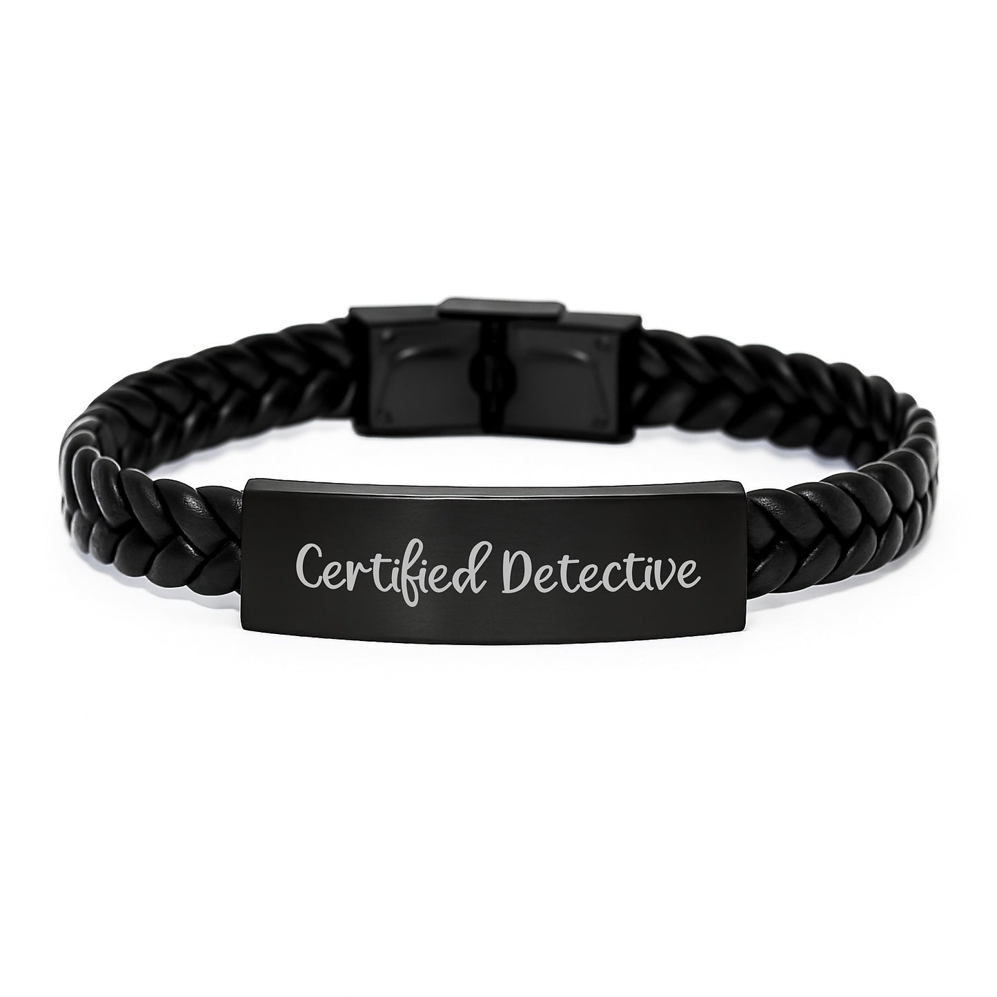 Certified Detective Quote Funny Interlaced Leather Bracelet Gifts from Men for Detective Graduation Unique Gifts - Image 1