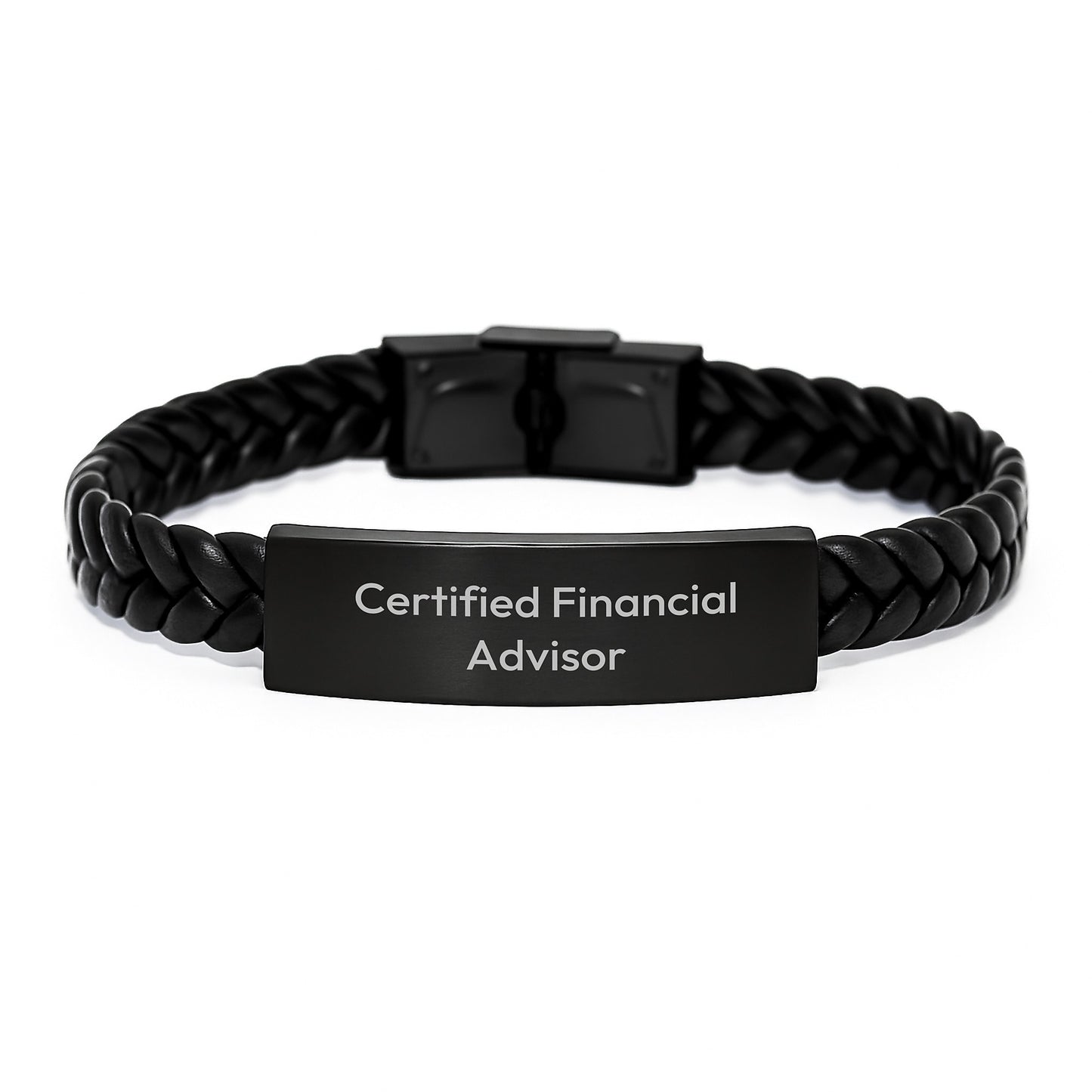 Gifts from Friends for Certified Financial Advisor - Inspirational Interlaced Leather Bracelet, Birthday Unique Gifts for Men or Women, Quote: 'Empowering Lives' - Image 1
