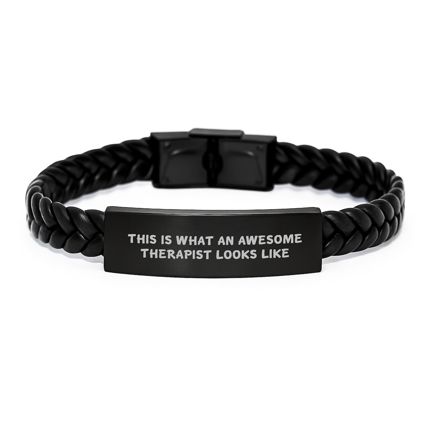 Funny Therapist Gifts, Inspirational Quote Interlaced Leather Bracelet, Gifts from Friends for Therapist Birthday, Unique Therapist Appreciation - Image 1