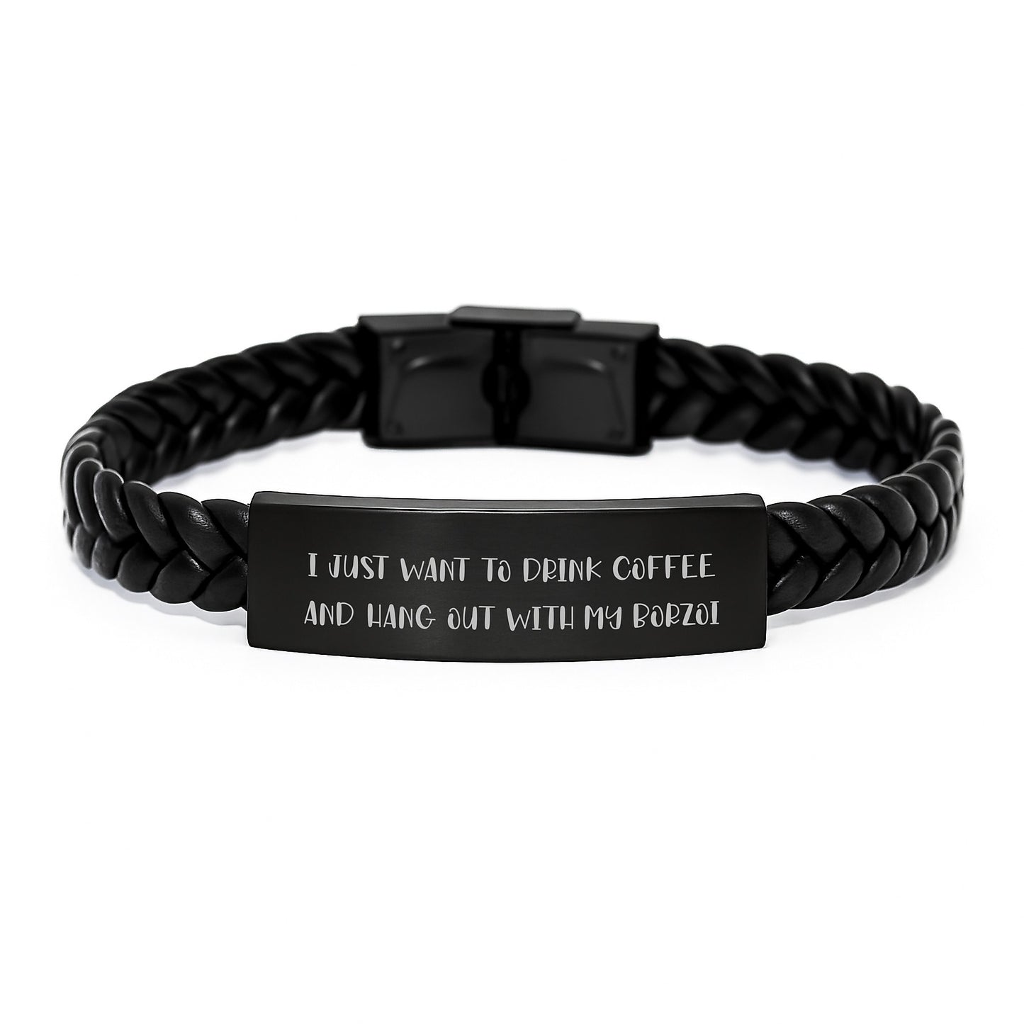 Funny Borzoi Dog Gifts, Birthday Unique Interlaced Leather Bracelets for Women, Men, Friends, Family, Gifts from Men, Gifts for Borzoi Dog Lovers - Image 1