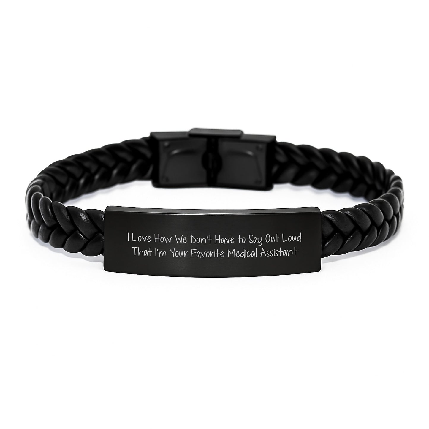 Medical Assistant Gifts, Funny Quote Interlaced Leather Bracelet, Gifts from Friends for Medical Assistant, Birthdays, Unique Presents - Image 1