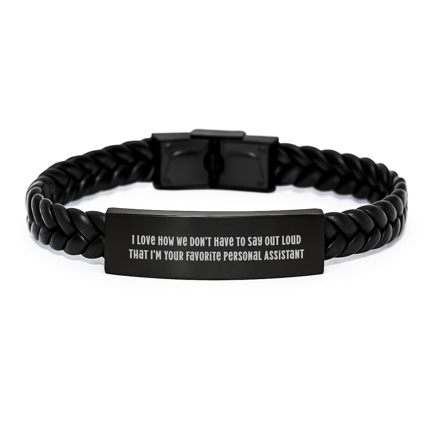 Personal Assistants' Fave Gift from Friends, Coworkers, or Family - Funny Quote Interlaced Leather Bracelet for Men and Women, Graduation Unique Gifts - Image 1