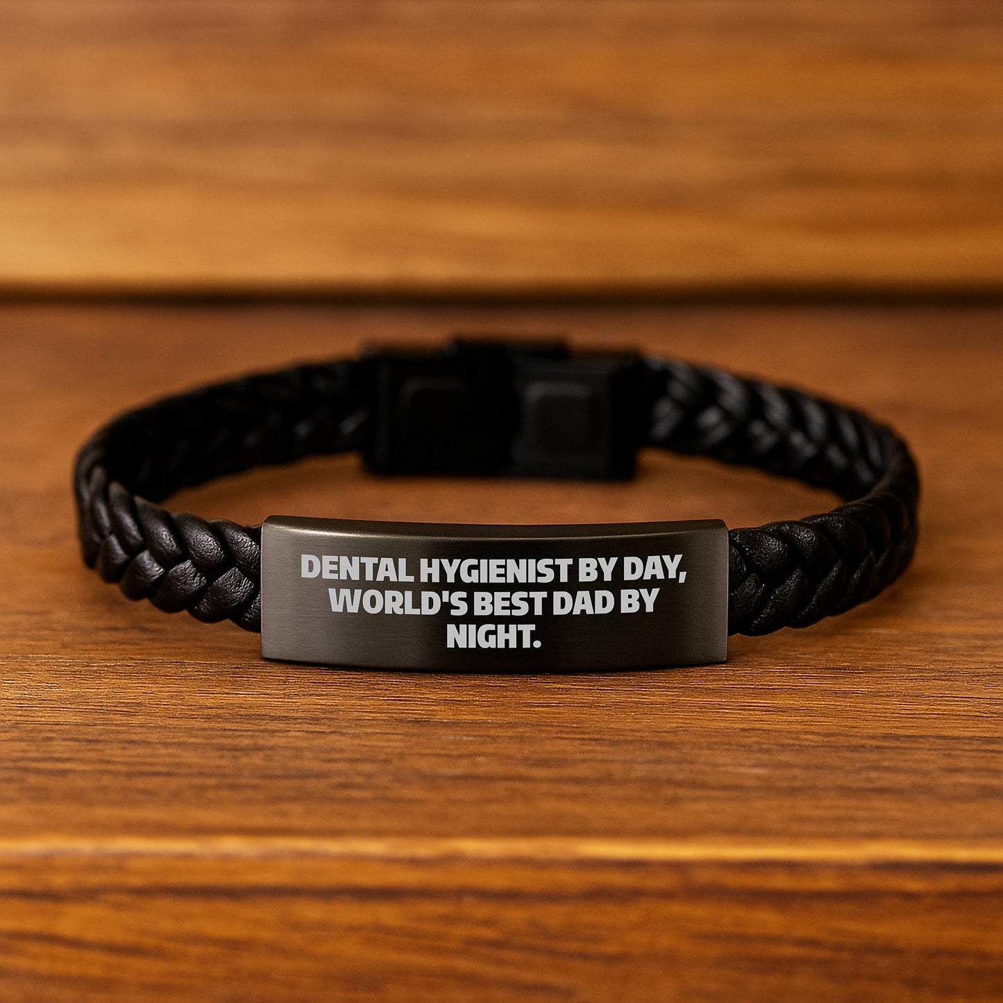 Dental Hygienist Gifts, Funny Quote, Interlaced Leather Bracelet for Men, Gifts from Dad, Birthday Unique Presents for Him, Gifts for Dental Hygienist - Image 2