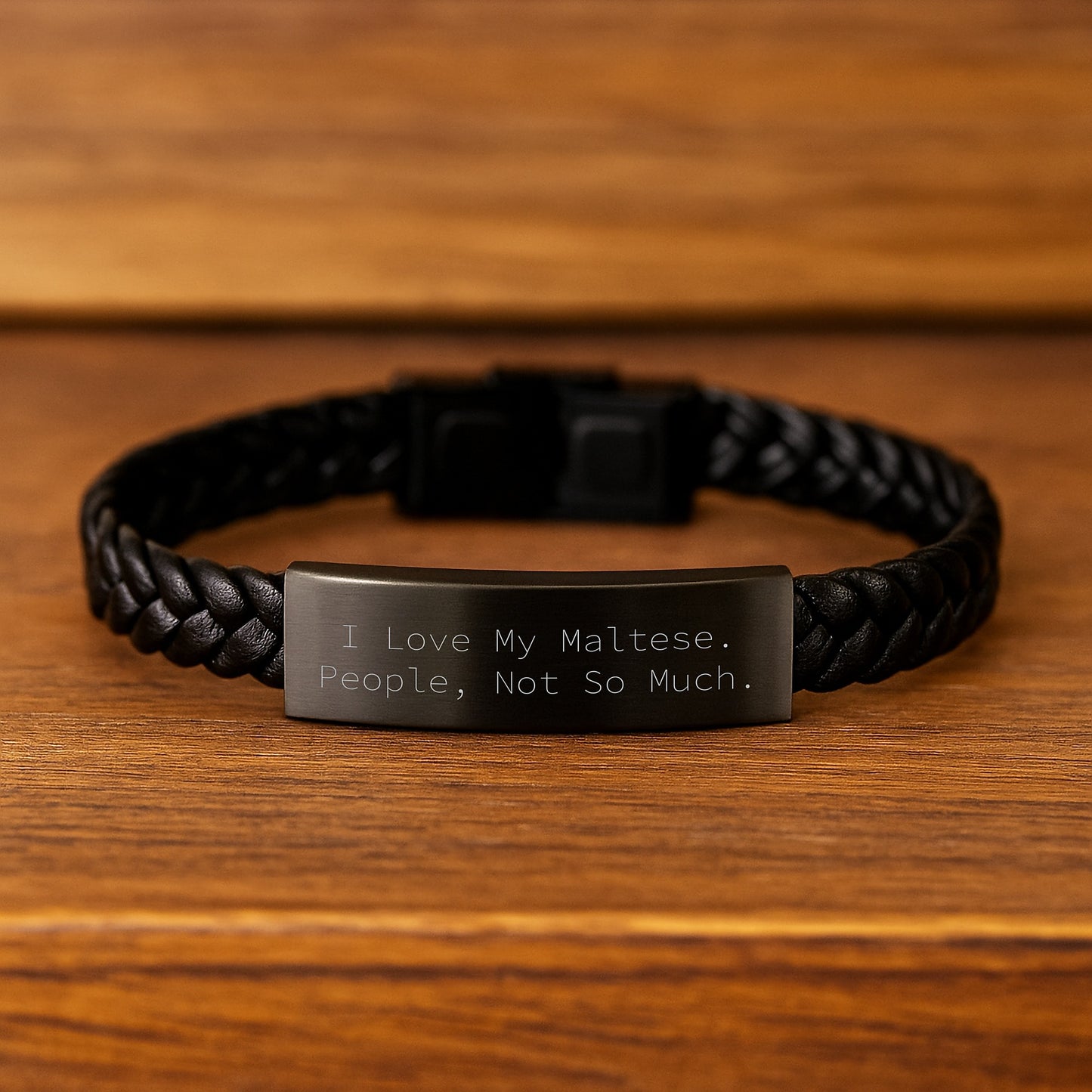 Maltese Dog Lovers Gifts from Friends for Graduation Unique Interlaced Leather Bracelets with Funny Quote - Image 2
