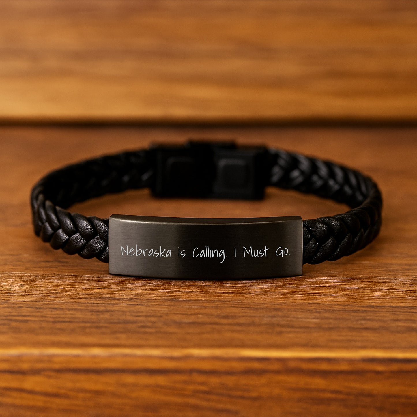 Nebraska Calling, Interlaced Leather Bracelet for Men, Funny Quote Gifts from Friends, Graduation Unique Gifts for Him, Her, Family, Coworkers - Image 2