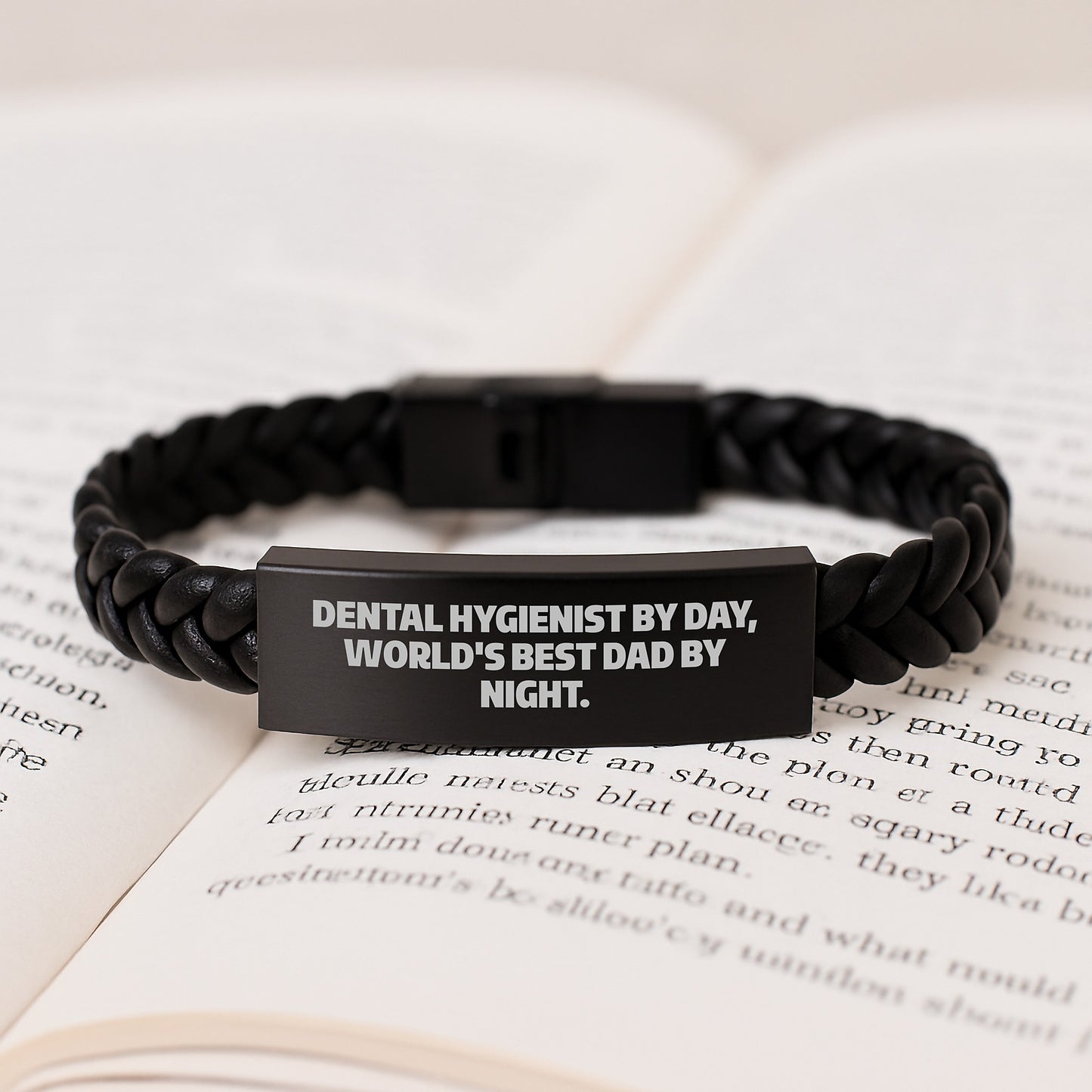 Dental Hygienist Gifts, Funny Quote, Interlaced Leather Bracelet for Men, Gifts from Dad, Birthday Unique Presents for Him, Gifts for Dental Hygienist - Image 3