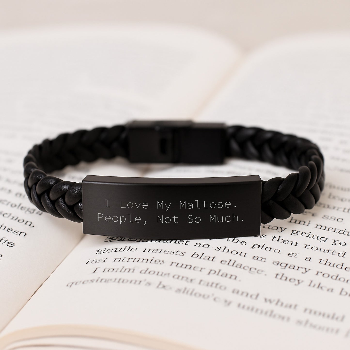 Maltese Dog Lovers Gifts from Friends for Graduation Unique Interlaced Leather Bracelets with Funny Quote - Image 3