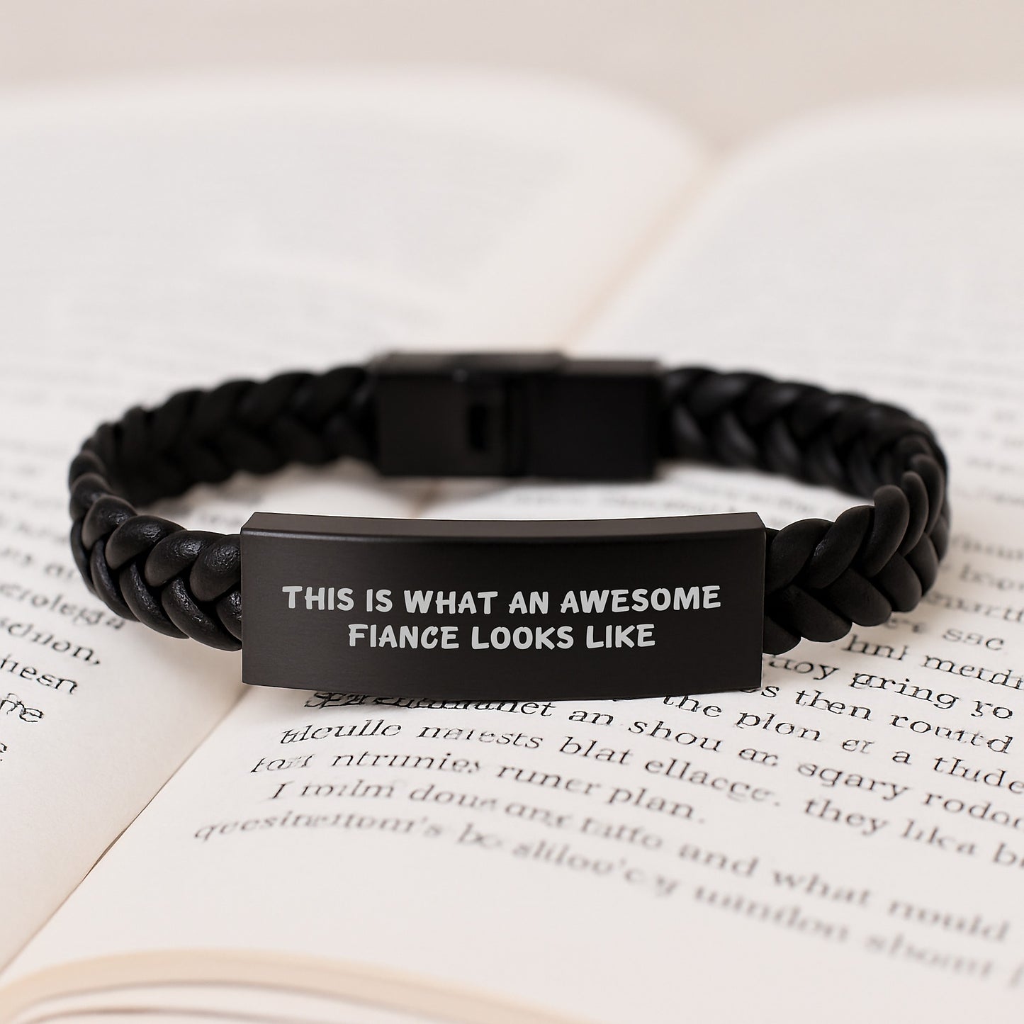 Funny Fiance Gifts from Men for Graduation Unique Interlaced Leather Bracelet This Is What An Awesome Fiance Looks Like - Image 3