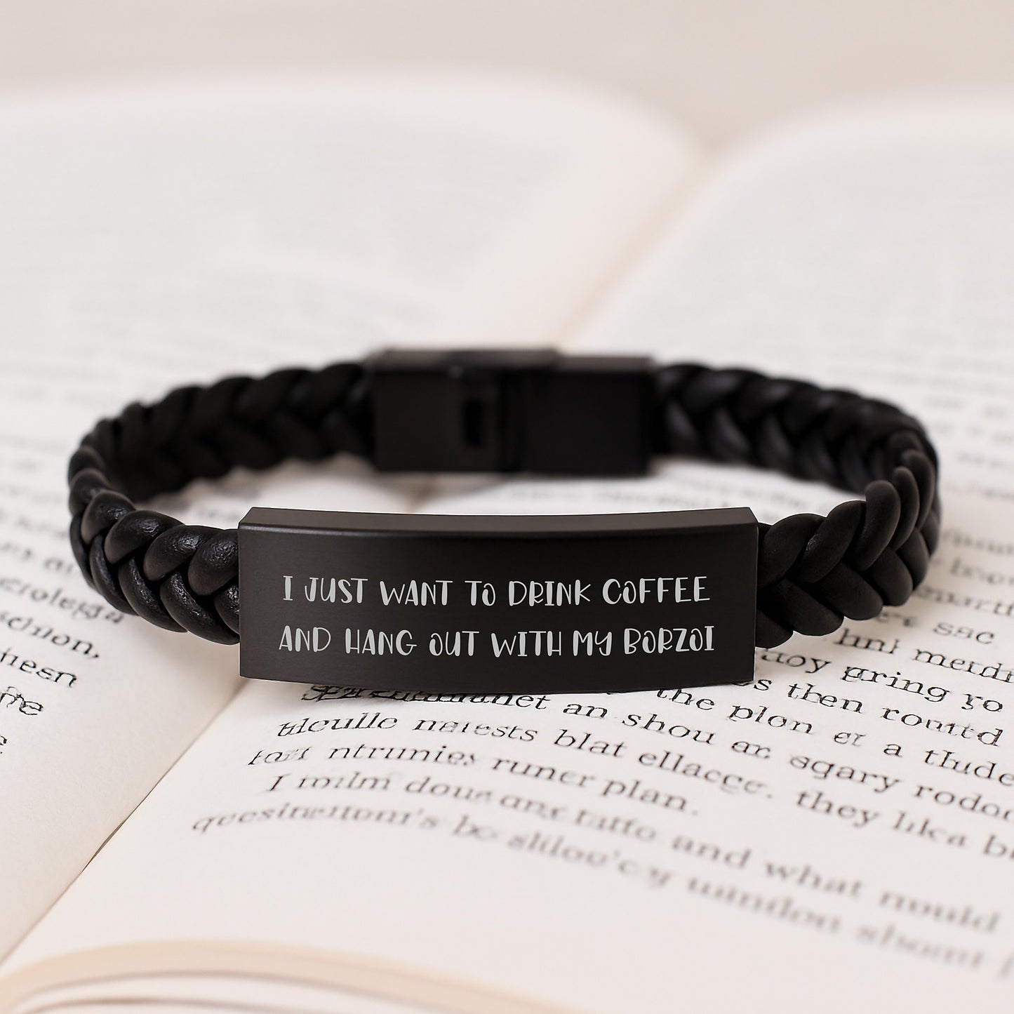 Funny Borzoi Dog Gifts, Birthday Unique Interlaced Leather Bracelets for Women, Men, Friends, Family, Gifts from Men, Gifts for Borzoi Dog Lovers - Image 3