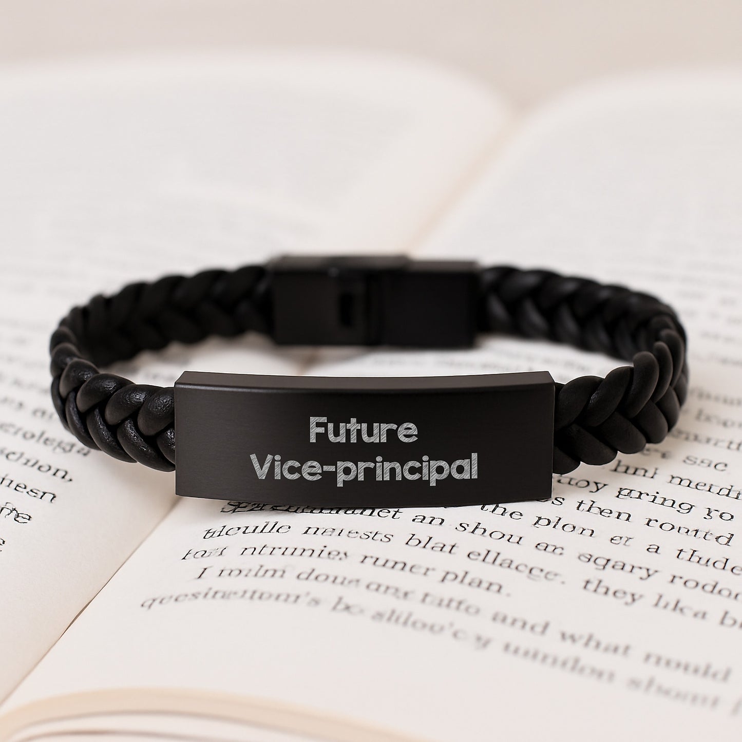 Funny Vice-Principal Quote Interlaced Leather Bracelet, Gifts for Future Vice-Principal, Men or Women, Graduation Unique Gifts from Friends Coworkers Family - Image 3