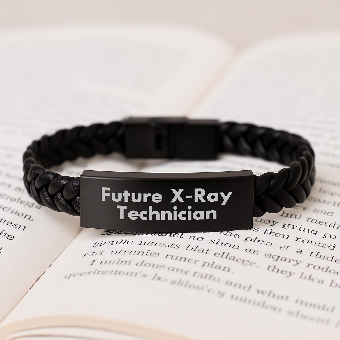 X-Ray Technician Graduation Gifts from Family to Future X-Ray Technician - Funny Interlaced Leather Bracelet, Stainless Steel and PU Leather Combo, Engraved for Durability, 7.87 inches Long - Image 3