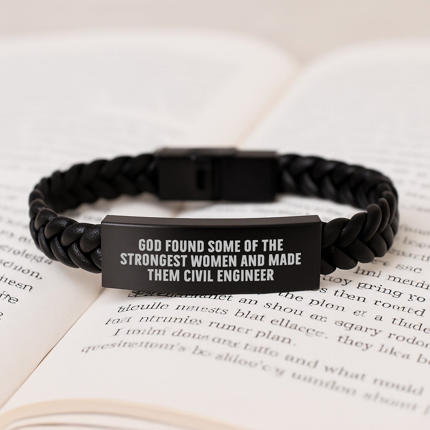 Civil Engineer Gifts, Inspirational Quote Interlaced Leather Bracelet, Gifts from Friends, Gifts for Men, Unique Graduation Presents - Image 3