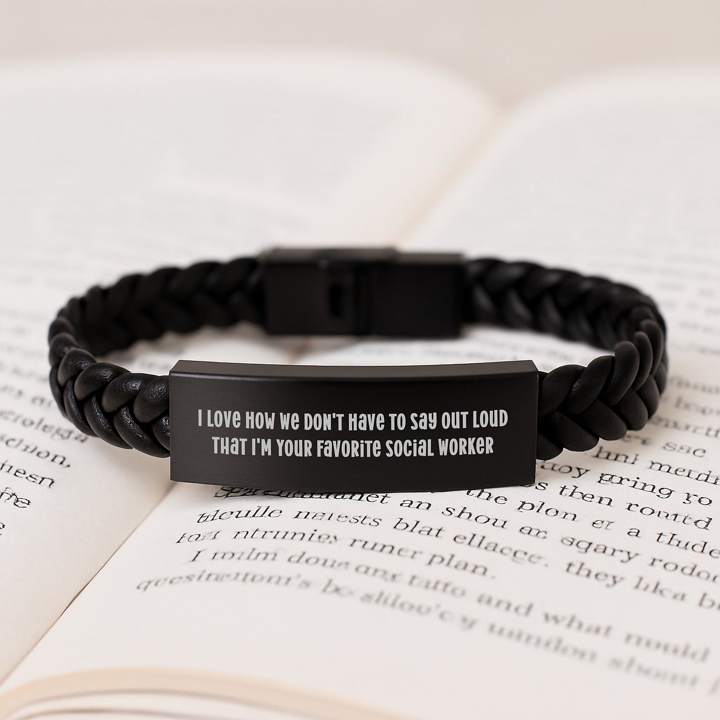 Social Worker Inspirational Interlaced Leather Bracelet, Gifts from Friends to Favorite Social Worker, Funny Quote, Graduation Unique Gifts - Image 3