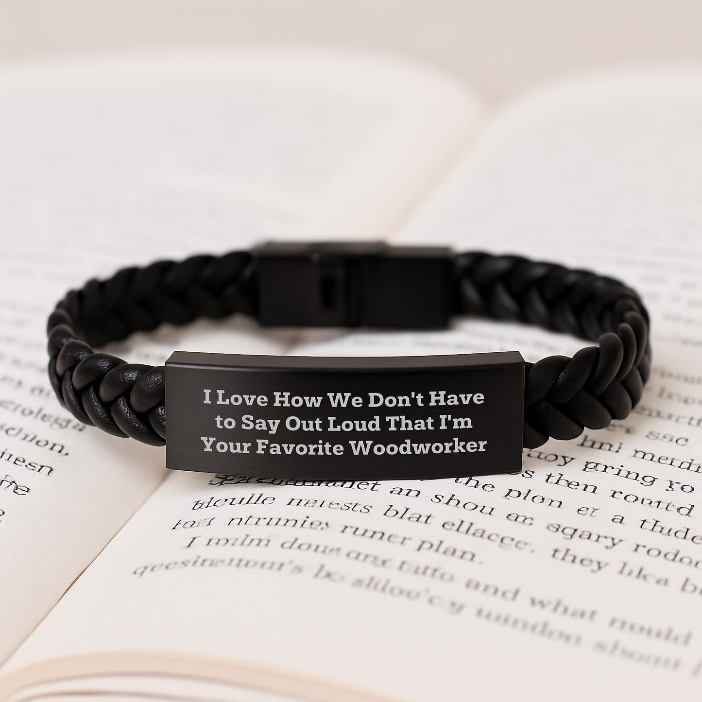Funny Woodworker Gifts - I Love How We Don't Have To Say Out Loud That I'm Your Favorite Woodworker Interlaced Leather Bracelet for Woodworker Birthday Unique Gifts from Friends to Family - Image 3
