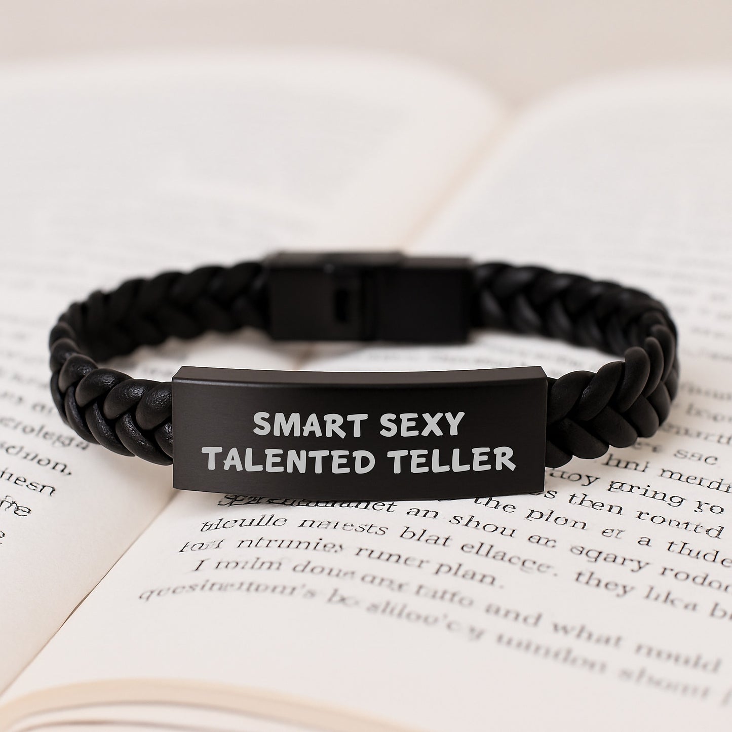 Smart Sexy Talented Teller Quotes Interlaced Leather Bracelet Gift for Him or Her from Friends or Family on Graduation Unique Gifts - Image 3