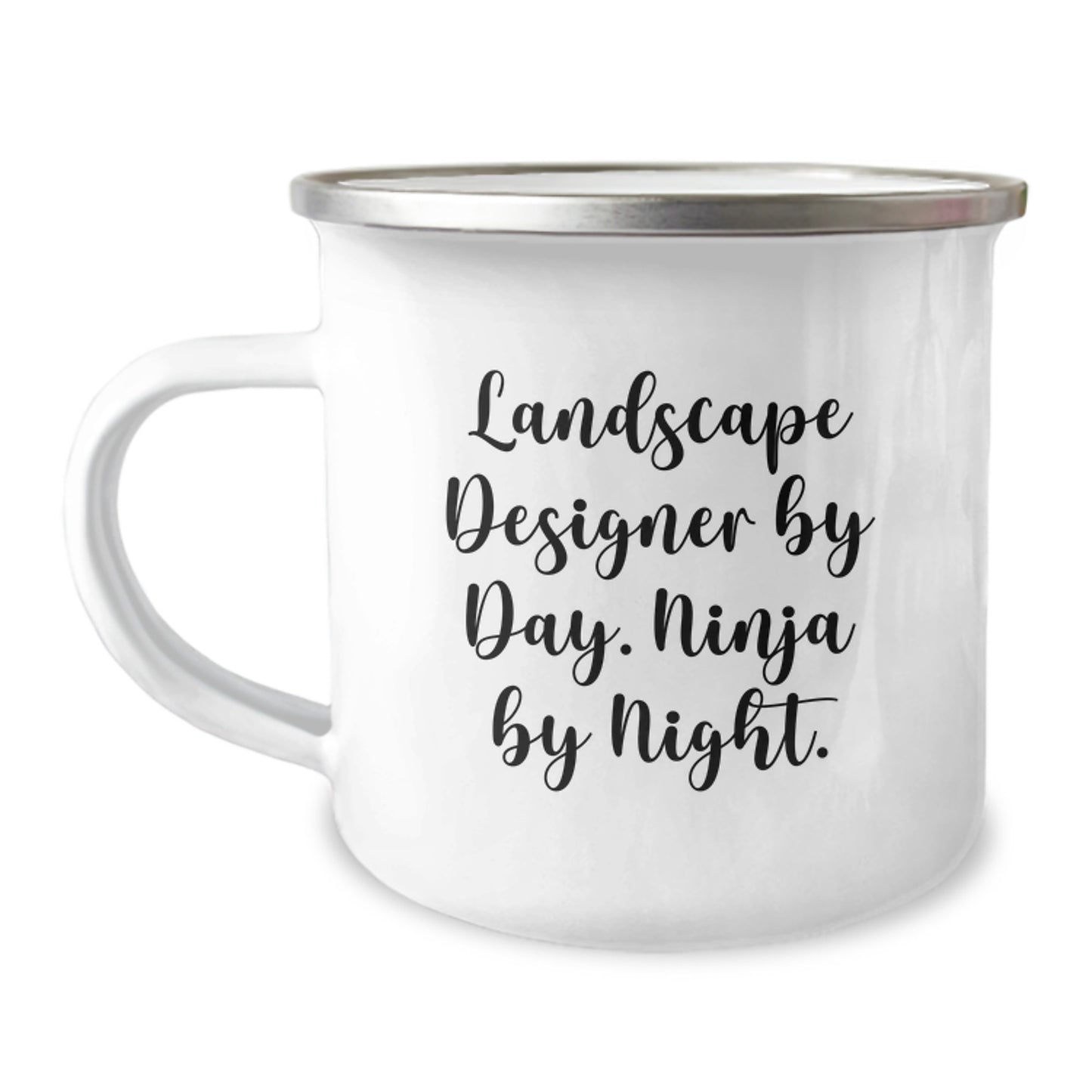 Landscape Designer Gifts from Friends and Family, Funny Camping Mug for Birthday, 'Landscape Designer By Day. Ninja By Night.' Quote - Image 1