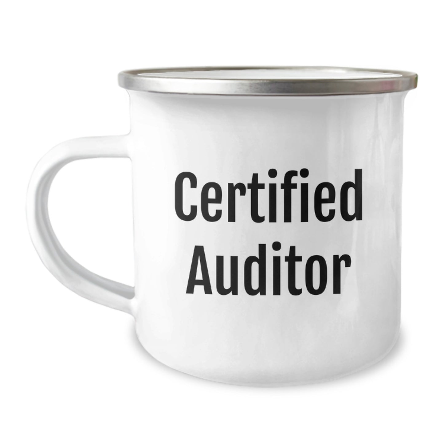 Funny Auditor Gifts for Men, Inscribed Camping Mug, 12 oz Capacity, Stainless Steel with Enamel Finish, Perfect Birthday Unique Gifts from Friends - Image 1