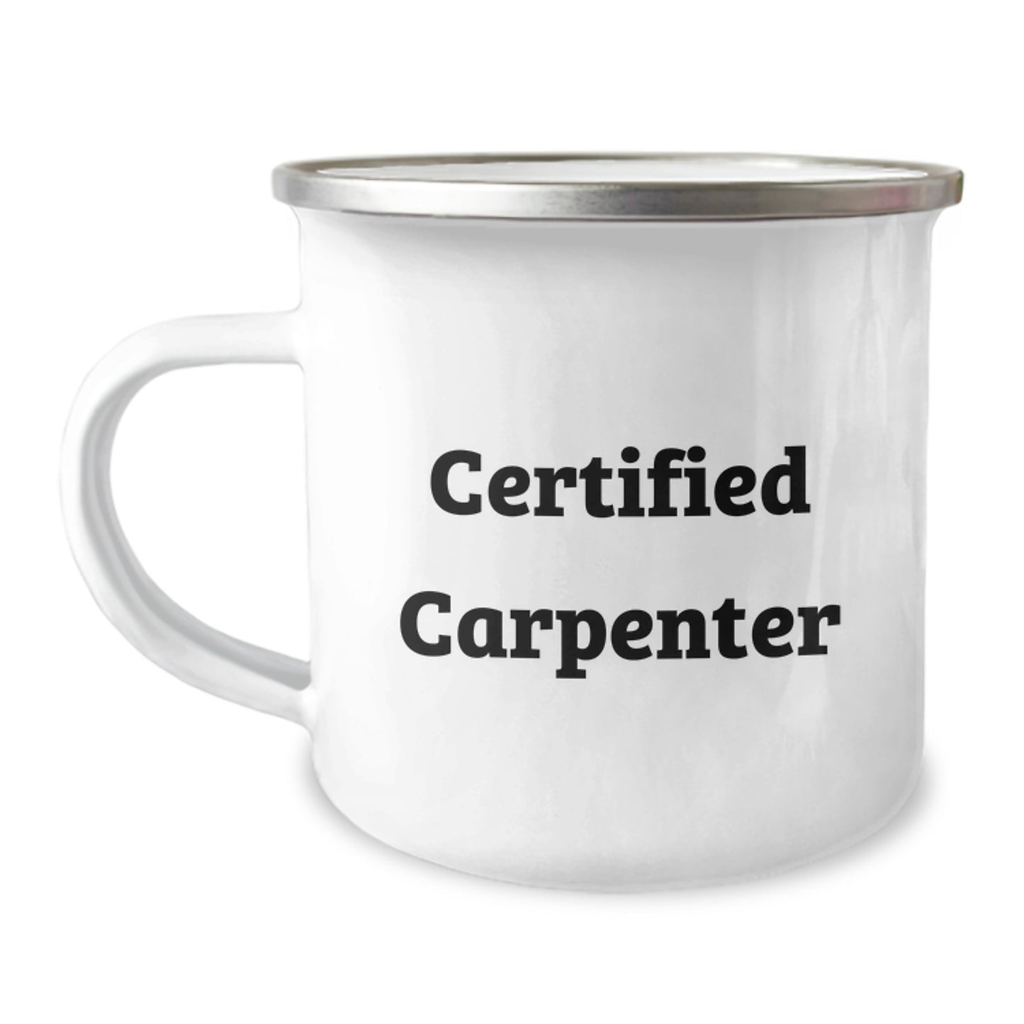 Funny Certified Carpenter Gifts from Men for Birthday Unique Camping Mug, 'You Hammered It', 12 oz Stainless Steel with Enamel Finish, Perfect for Carpenter Friends and Family - Image 1