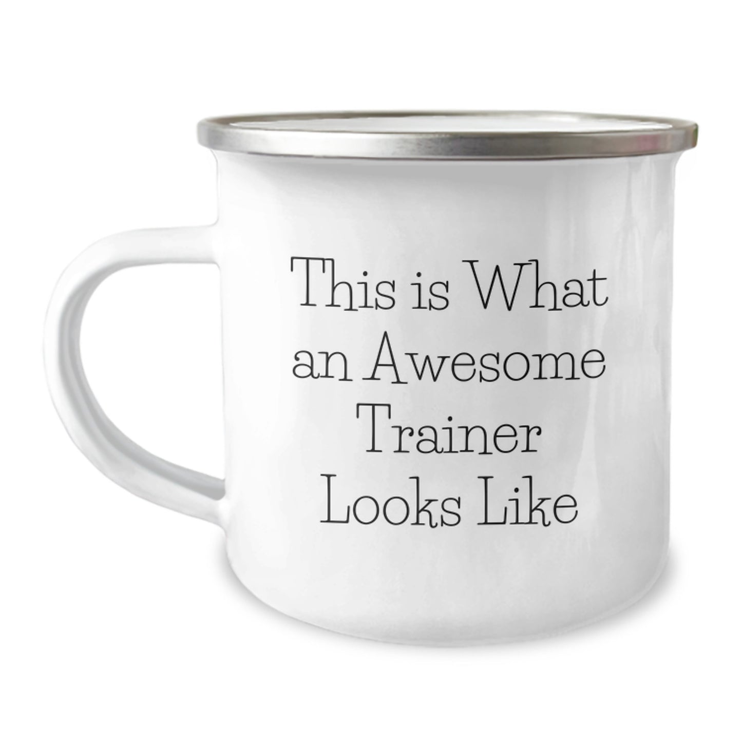 Trainer Gifts from Friends, This Is What An Awesome Trainer Looks Like Funny Camping Mug for Birthday, Stainless Steel with Enamel Finish Gifts for Trainer - Image 1