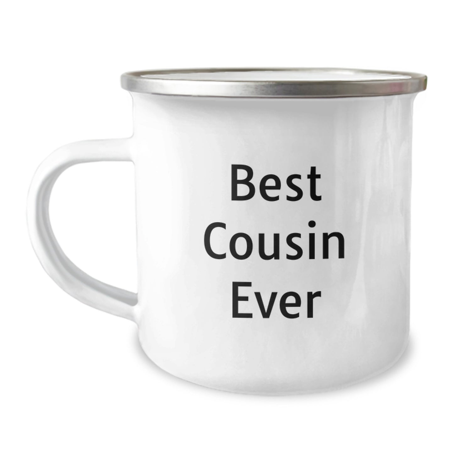 Funny Cousin Camping Mug, Best Cousin Ever Gifts from Family, Gifts for Cousin Graduation Unique, 12 oz Stainless Steel with Enamel Finish - Image 1