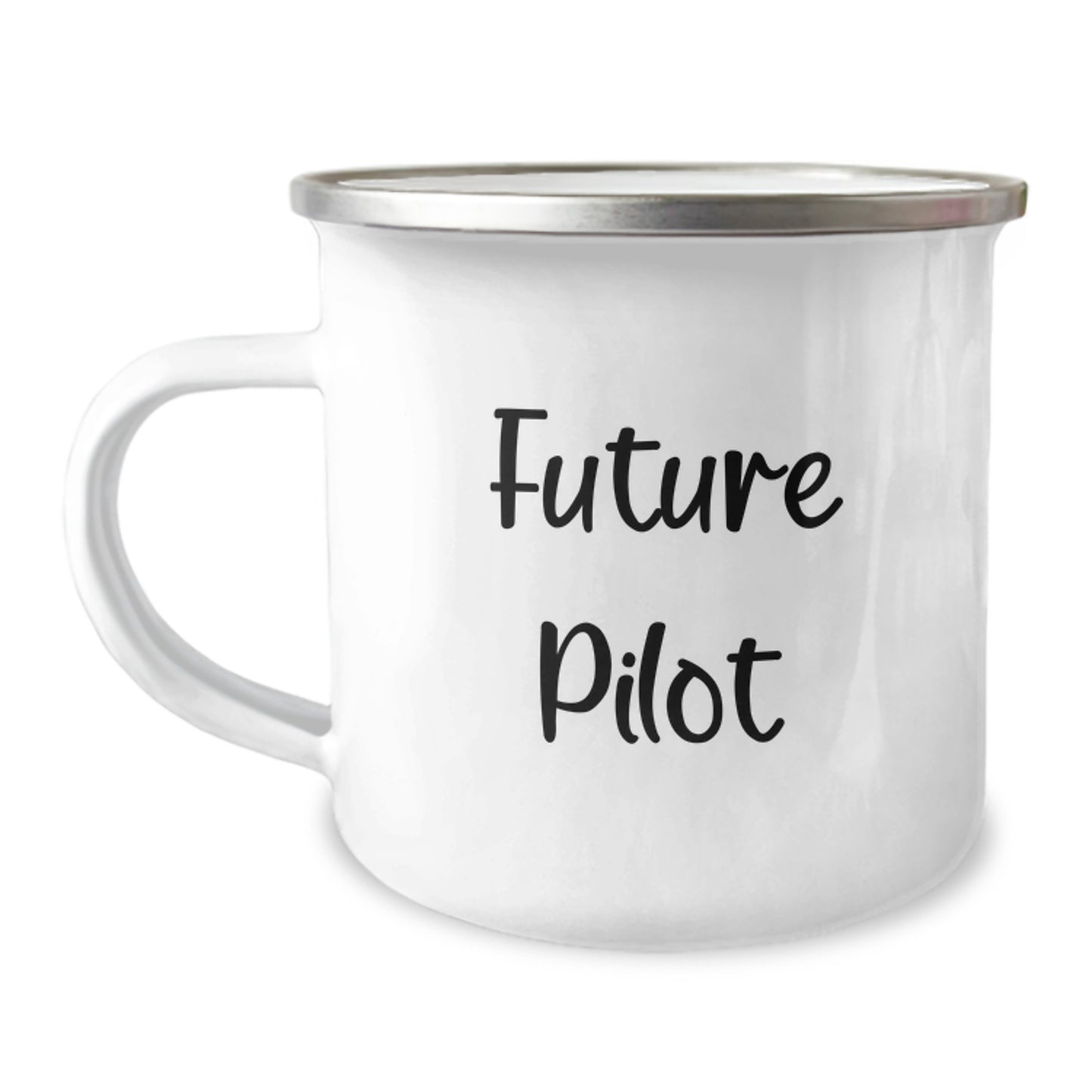 Future Pilot Graduation Gifts for Men from Friends - Funny Camping Mug with Quote, 12 oz Stainless Steel with Enamel Finish - Image 1