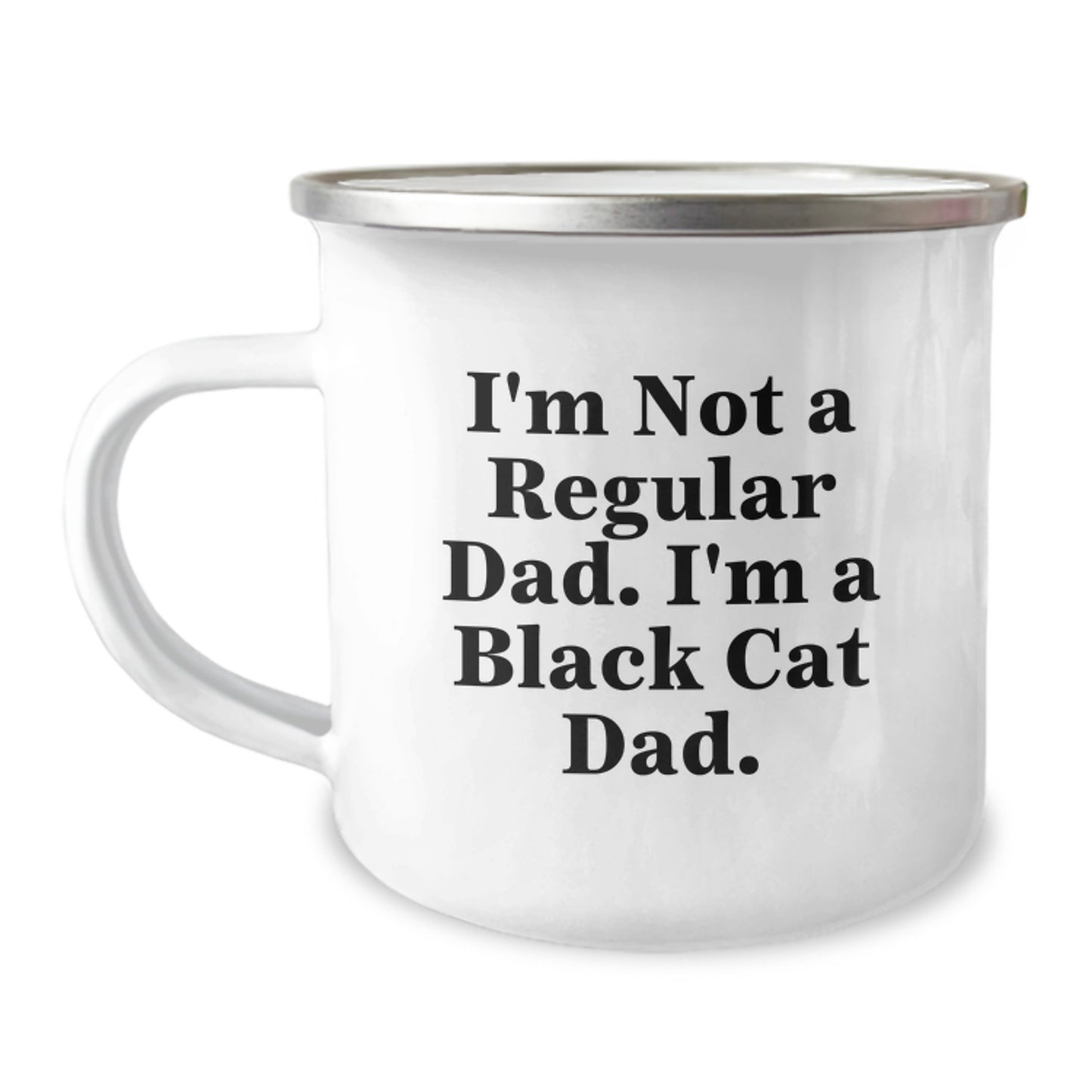 Funny Black Cat Dad Camping Mug Gifts from Family Friends Coworkers, Perfect for Graduation Unique Gifts - Image 1