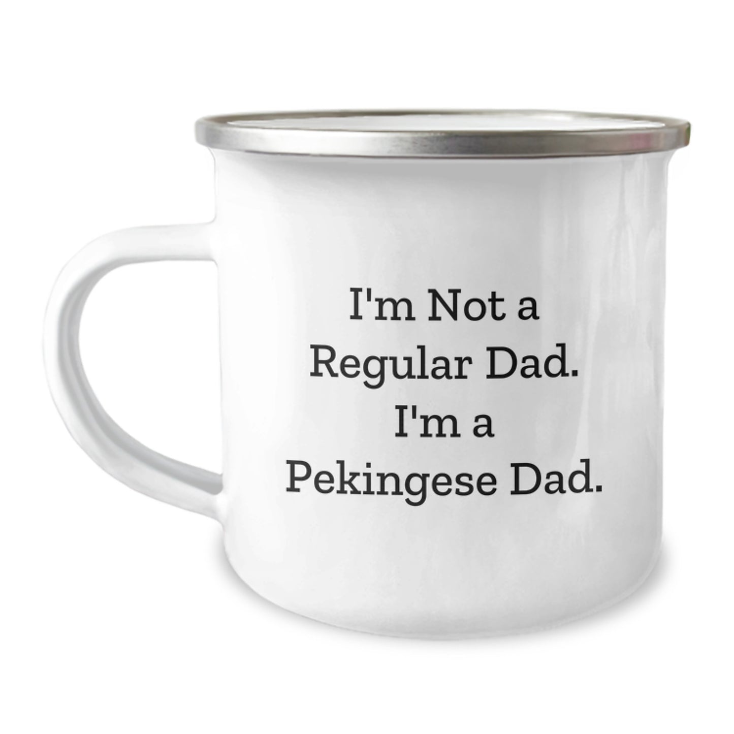 Pekingese Dad's Funny Camping Mug for Graduation, Gifts from Men for Pekingese Dog Lovers, Unique Gifts for Pekingese Dog Enthusiasts - Image 1
