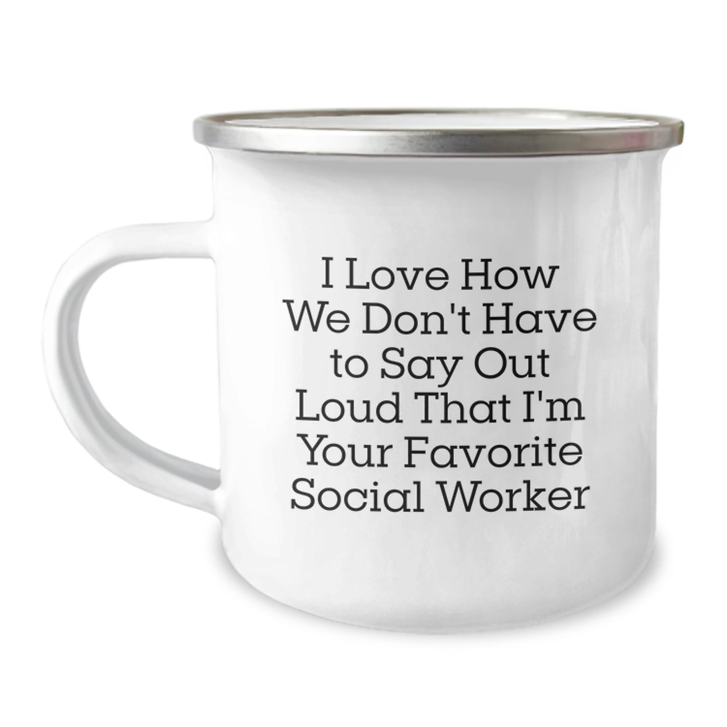 Funny Social Worker Gifts from Friends for Favorite Social Worker - 12 oz Camping Mug - Image 1
