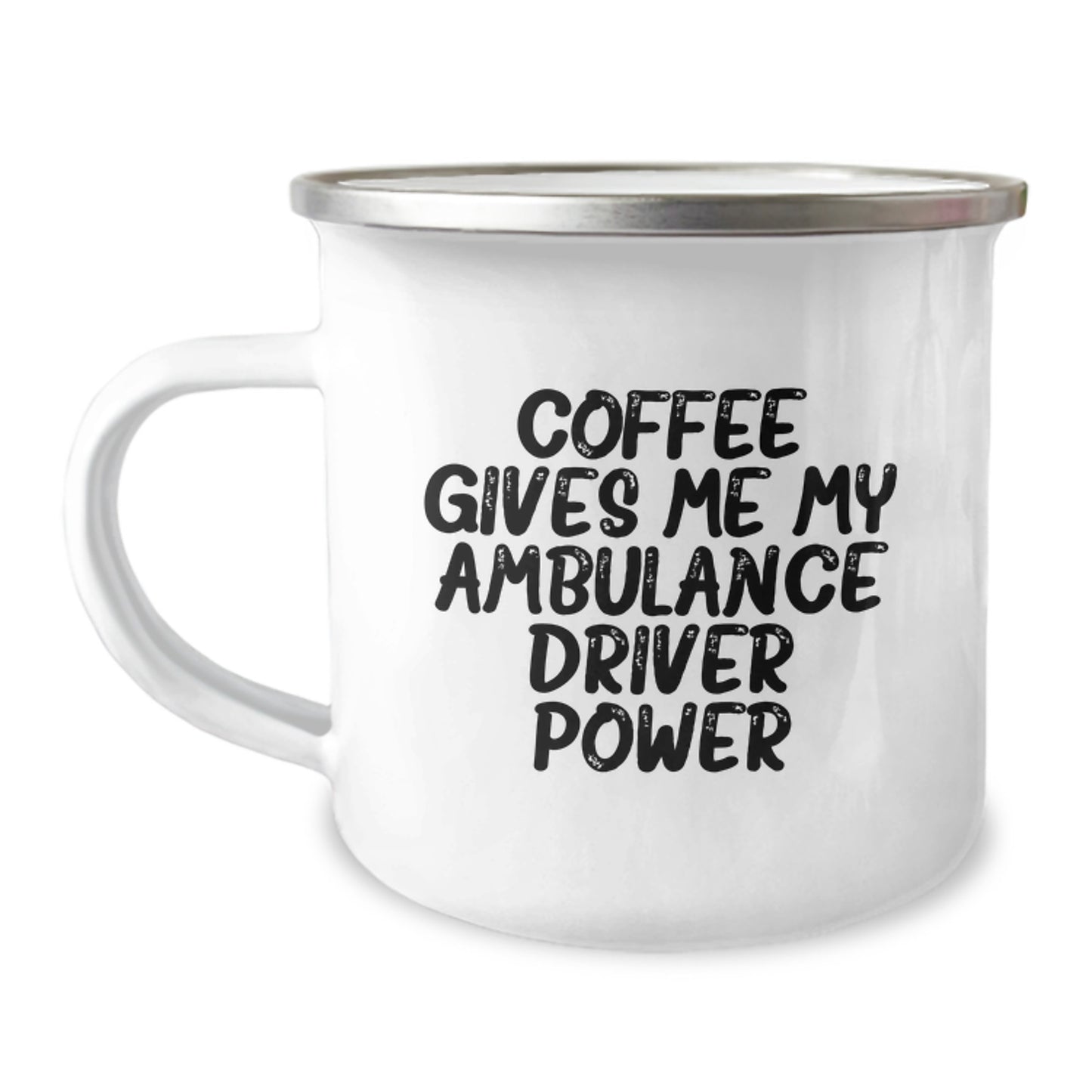 Ambulance Driver Gifts from Friends, Funny Quote 'Coffee Gives Me My Ambulance Driver Power', Camping Mug for Graduation Unique Gifts - Image 1