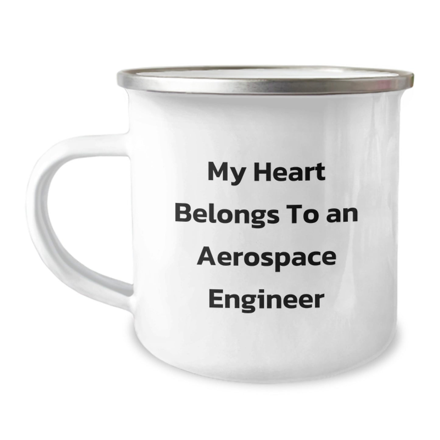 Funny Aerospace Engineer Gifts for Him - 'My Heart Belongs To An Aerospace Engineer' Camping Mug, Unique Birthday Unique Gift from Friends to Men - Image 1