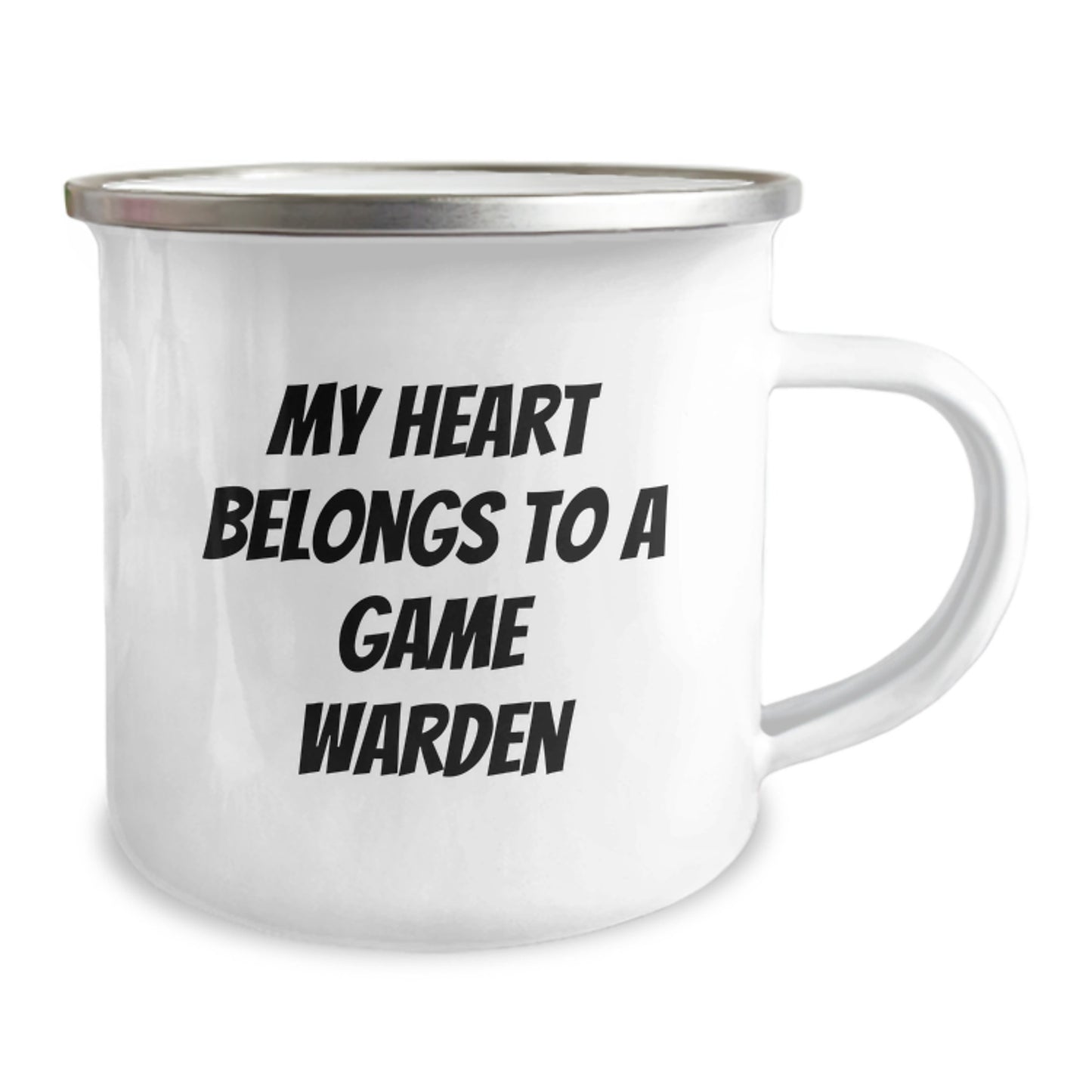 Funny Game Warden Gifts from Men, Gifts for Game Wardens, My Heart Belongs To A Game Warden Camping Mug, Birthday Unique Gifts - Image 2