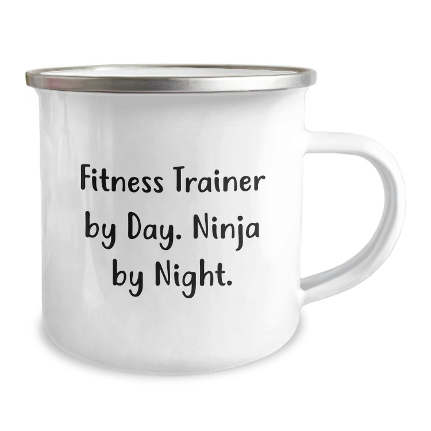 Fitness Trainer Gifts, Funny Quote, Camping Mug, 12 oz, Stainless Steel with Enamel Finish, Gifts from Friends, Gifts for Fitness Trainers, Birthday Unique Gifts - Image 2