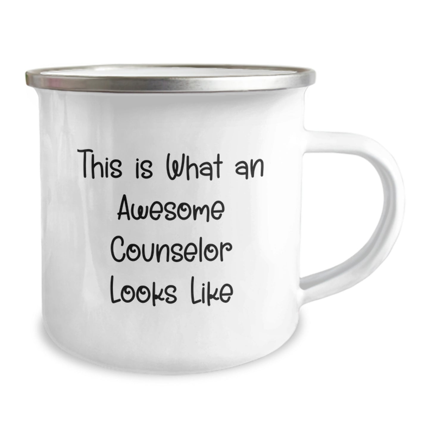 Counselor Gifts from Friends, Funny Quote 'This Is What An Awesome Counselor Looks Like', 12 oz Camping Mug for Birthday - Image 2