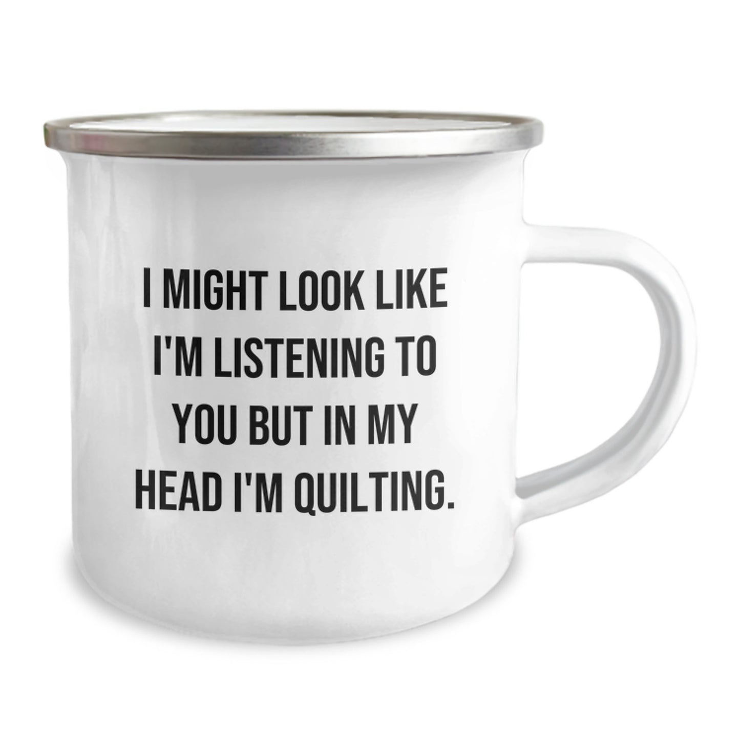 Quilting Gifts for Her, Funny Camping Mug, 'I Might Look Like I'm Listening But In My Head I'm Quilting' - Gifts from Family - Image 2