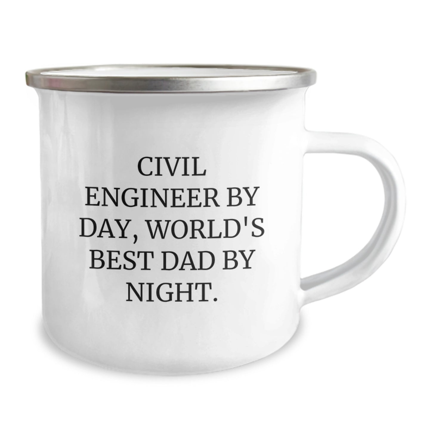 Civil Engineer Gifts, Camping Mug for Birthday, 'Civil Engineer By Day, World's Best Dad By Night.' Funny Quote Gifts from Family - Image 2