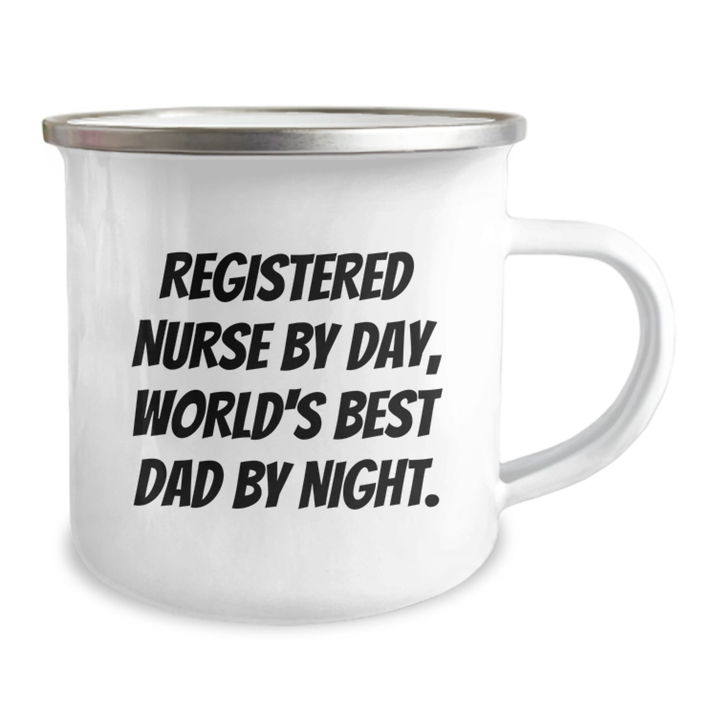Registered Nurse Gifts, Funny Quote, Camping Mug, Graduation Unique Gifts from Friends to Registered Nurse By Day, World's Best Dad By Night. - Image 2