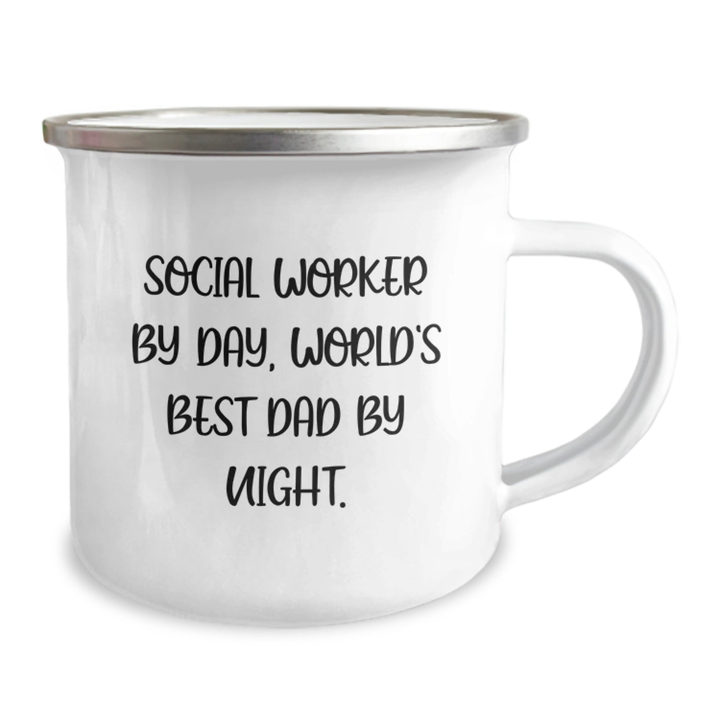 Social Worker Gifts, Funny Camping Mug for Birthday, 'Social Worker By Day, World's Best Dad By Night.' - Gifts from Mom to Social Worker - Image 2