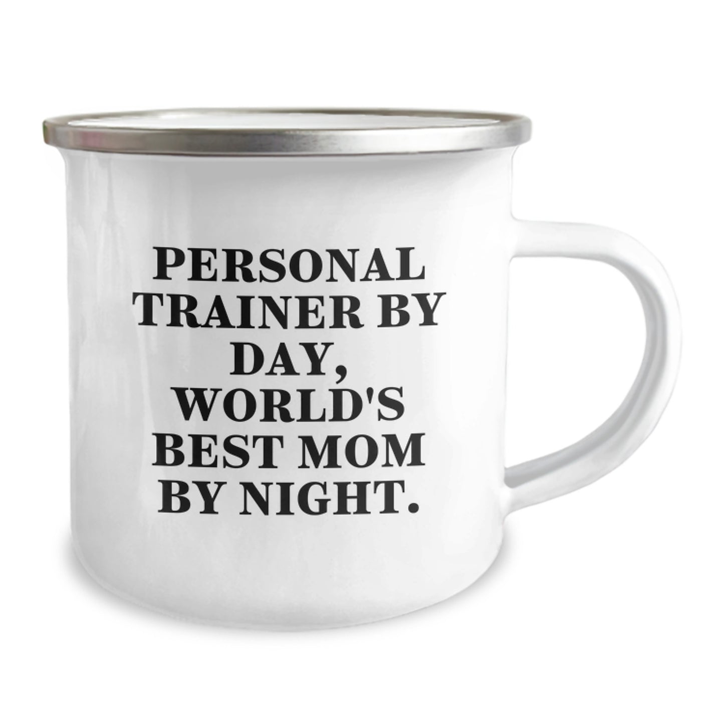 Personal Trainer Gifts from Friends for Birthday - Funny Camping Mug, 'Personal Trainer By Day, World's Best Mom By Night.' - Image 2