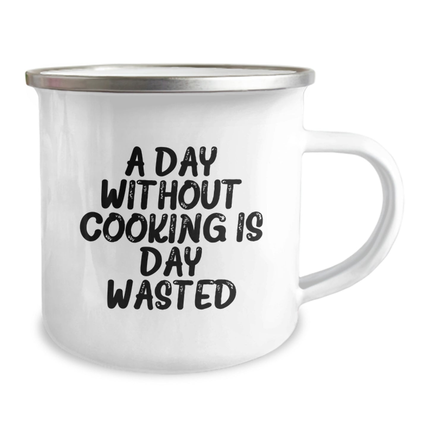 Funny Cooking Gifts for Her, A Day Without Cooking Is Day Wasted, 12 oz Camping Mug for Women, Funny Birthday Unique Gifts from Friends, Unique Cooking Gifts for Her - Image 2