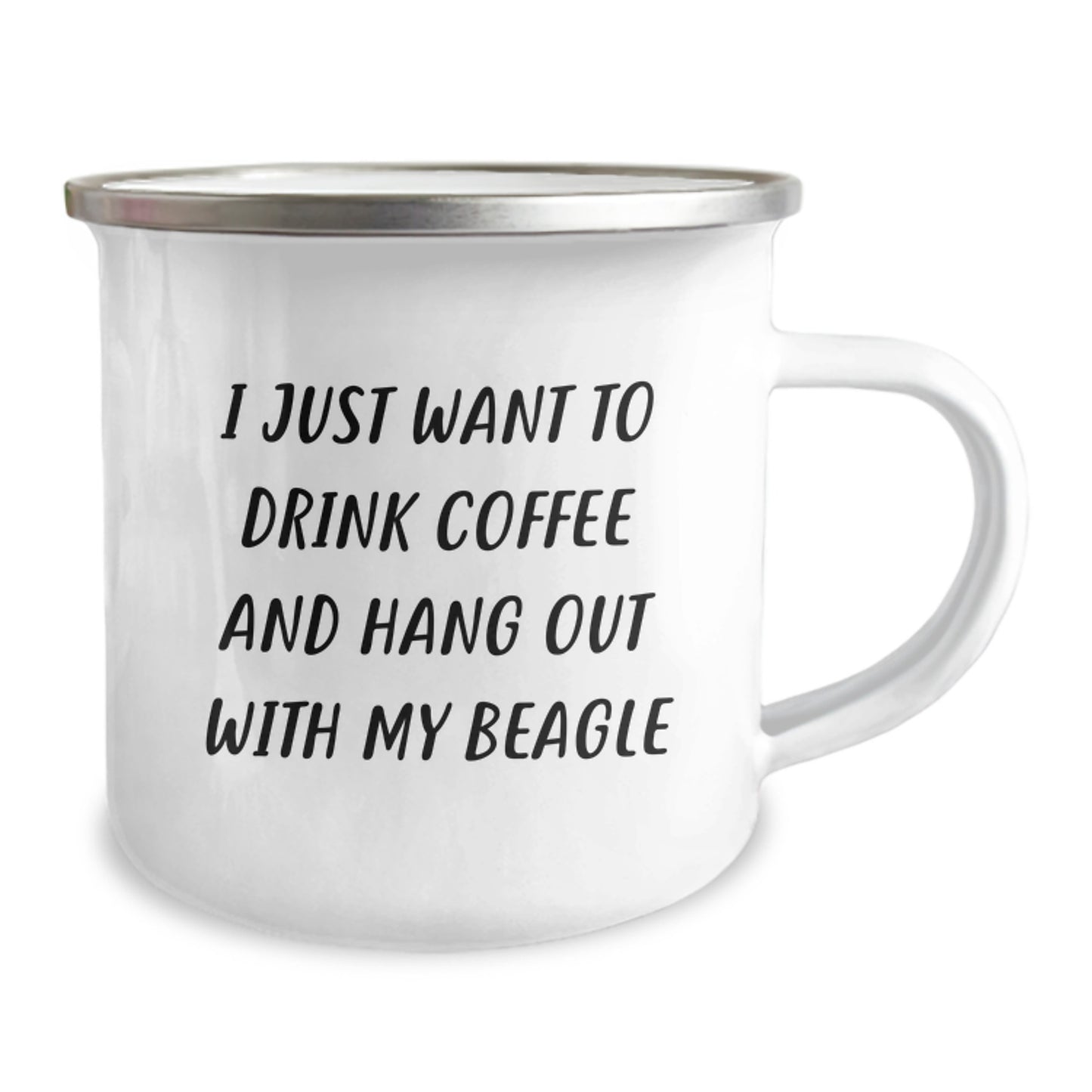 Beagle Dog Lover's Gift - I Just Want To Drink Coffee And Hang Out With My Beagle - Camping Mug for Birthday, Funny Beagle Dog Gifts from Friends, Family, or Coworkers - Image 2
