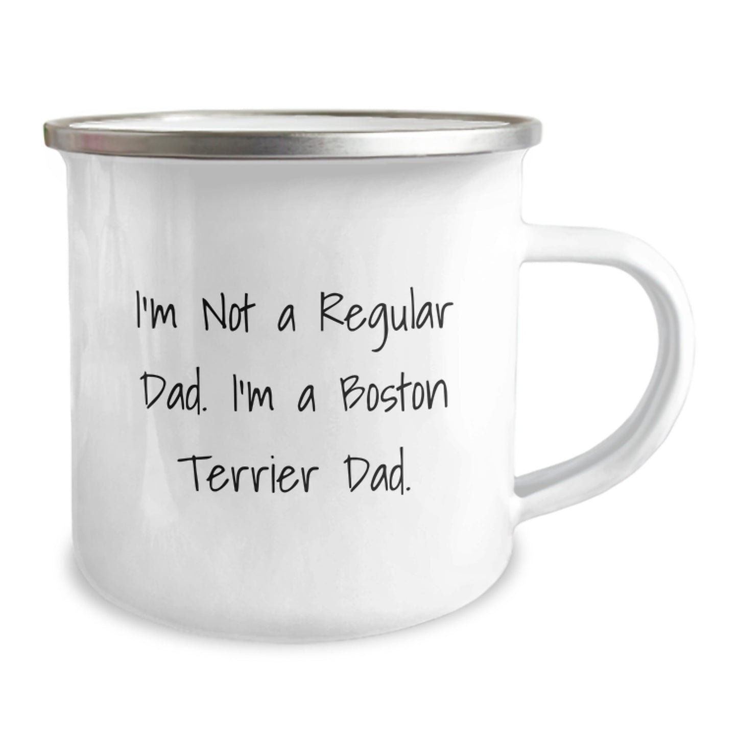 Funny Boston Terrier Dad Gifts for Men, I'm Not A Regular Dad, Unique Camping Mug for Graduation from Friends - Image 2