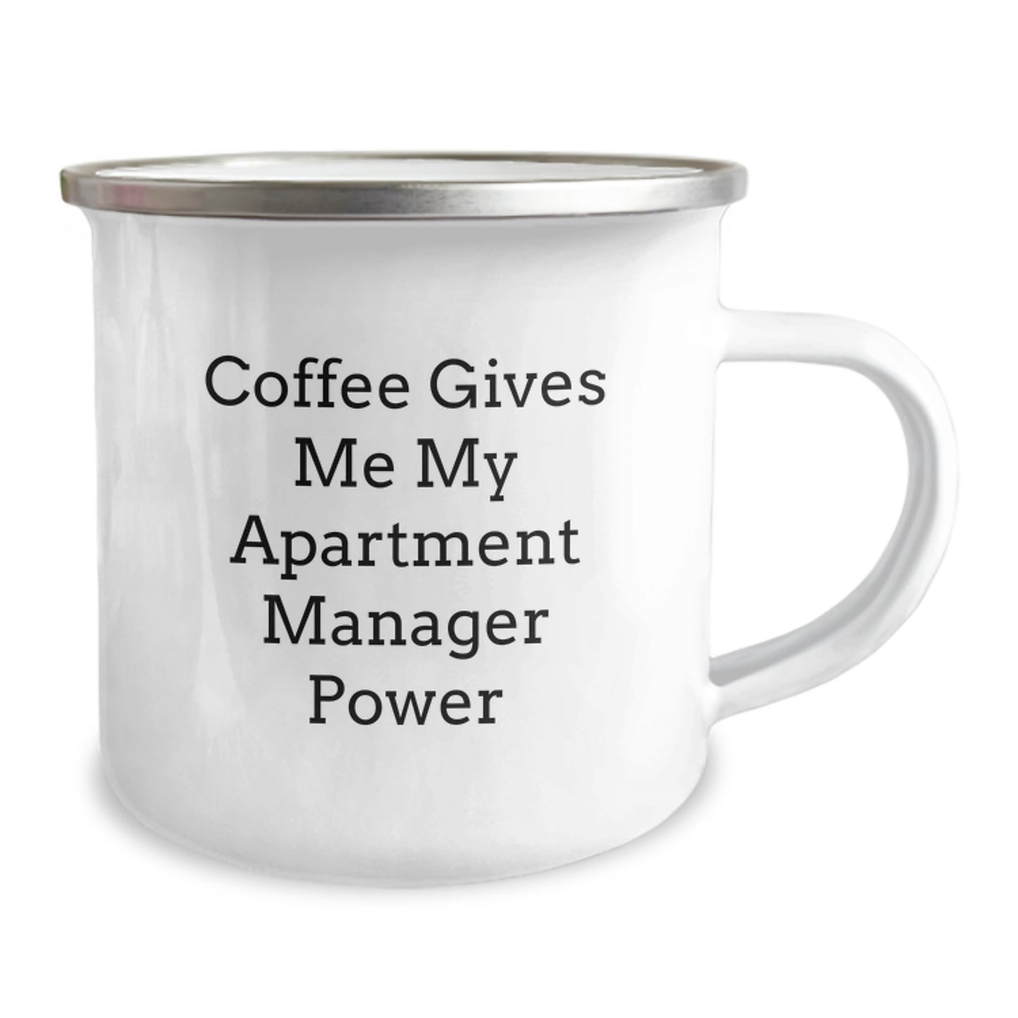 Funny Apartment Manager Gifts from Friends - Coffee Fueled Apartment Manager Power, 12 oz Stainless Steel Camping Mug for Birthday - Image 2