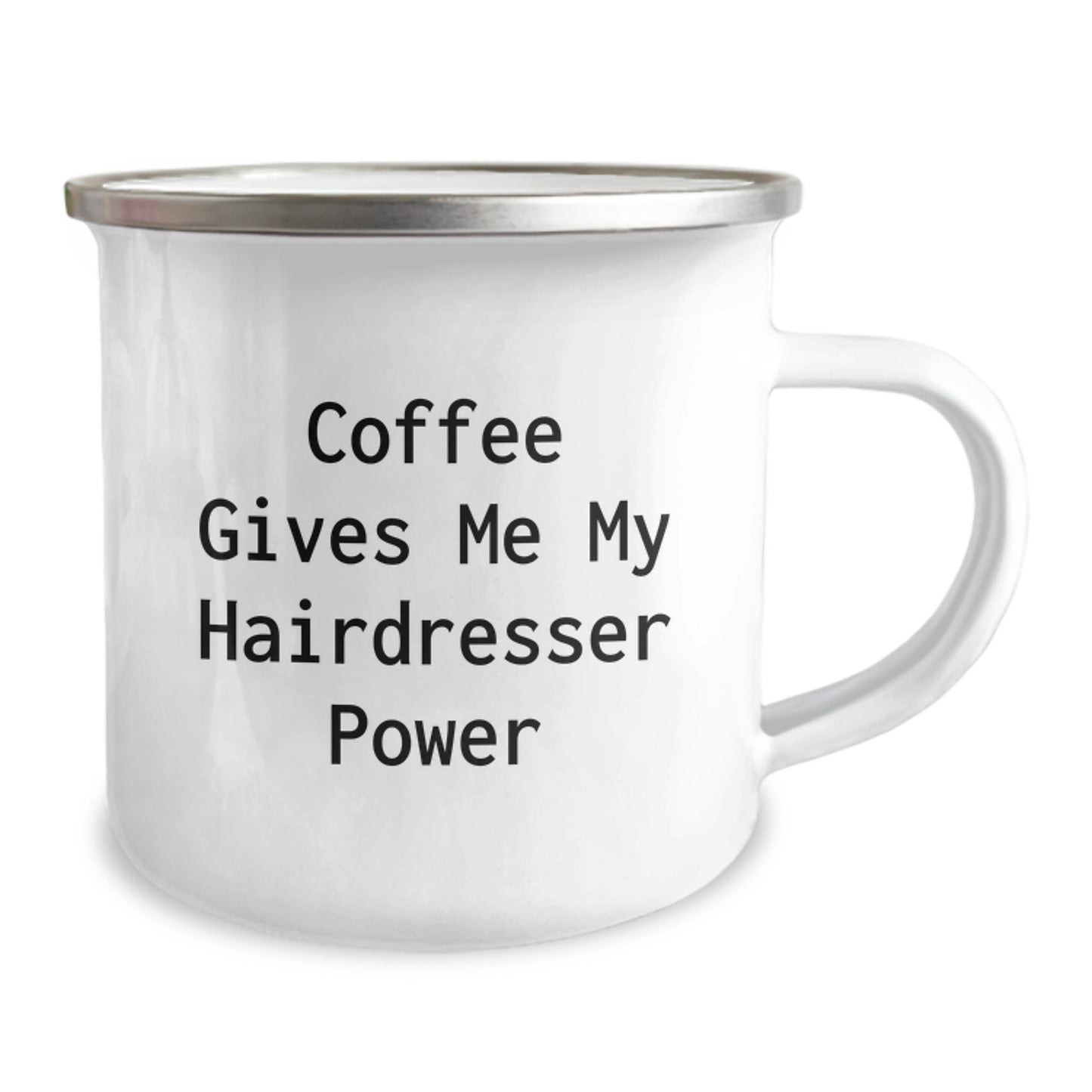 Funny Hairdresser Gifts from Friends for Birthday - Coffee Gives Me My Hairdresser Power Camping Mug - Image 2