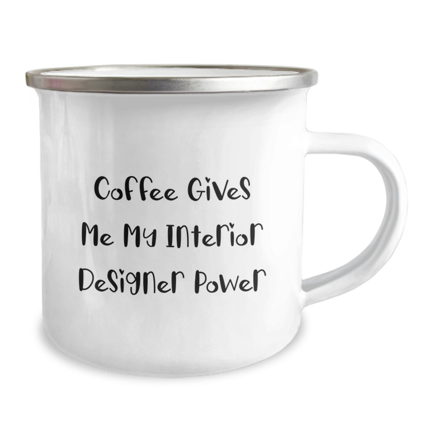 Funny Interior Designer Gifts, Coffee Lover's Camping Mug, Birthday Unique Gifts from Friends, 'Coffee Gives Me My Interior Designer Power' - Image 2