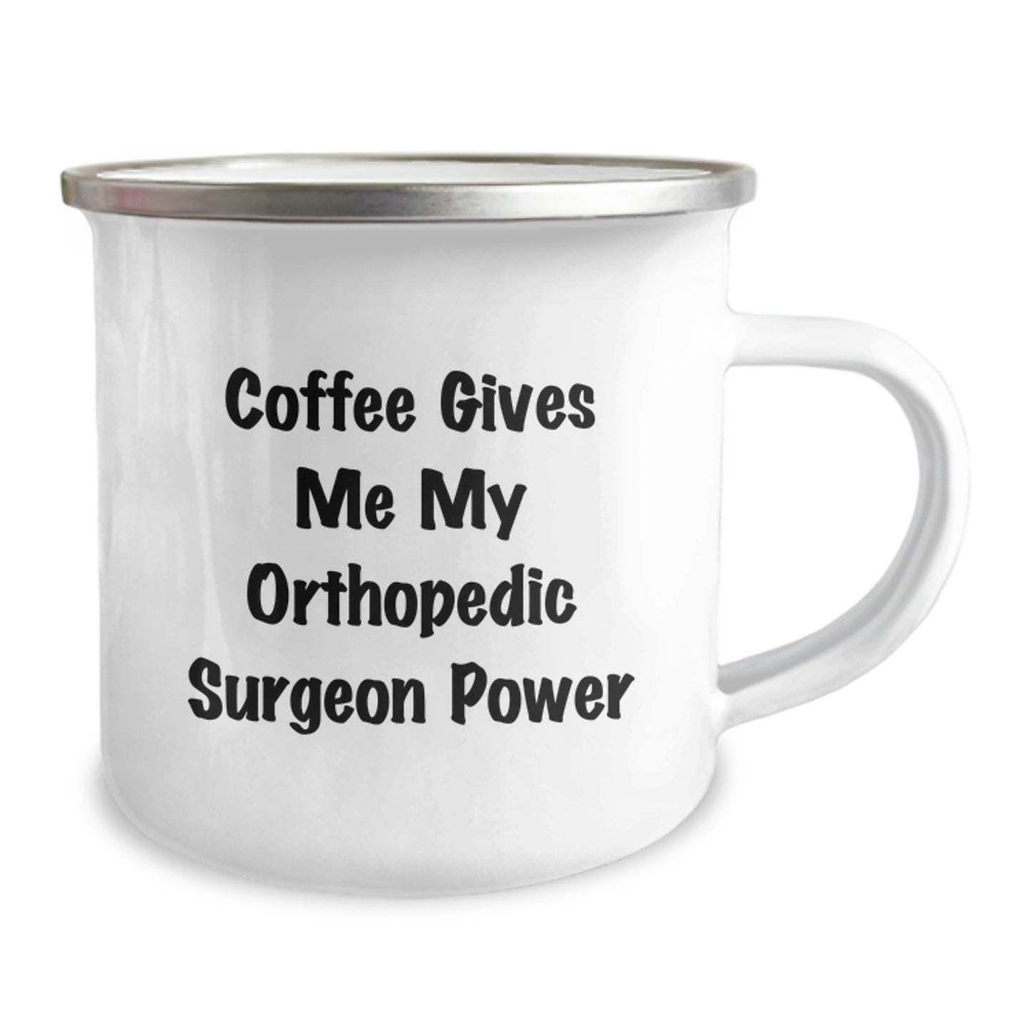 Orthopedic Surgeon Gifts from Men - Funny Camping Mug for Birthday, 'Coffee Gives Me My Orthopedic Surgeon Power', 12 oz Stainless Steel - Image 2