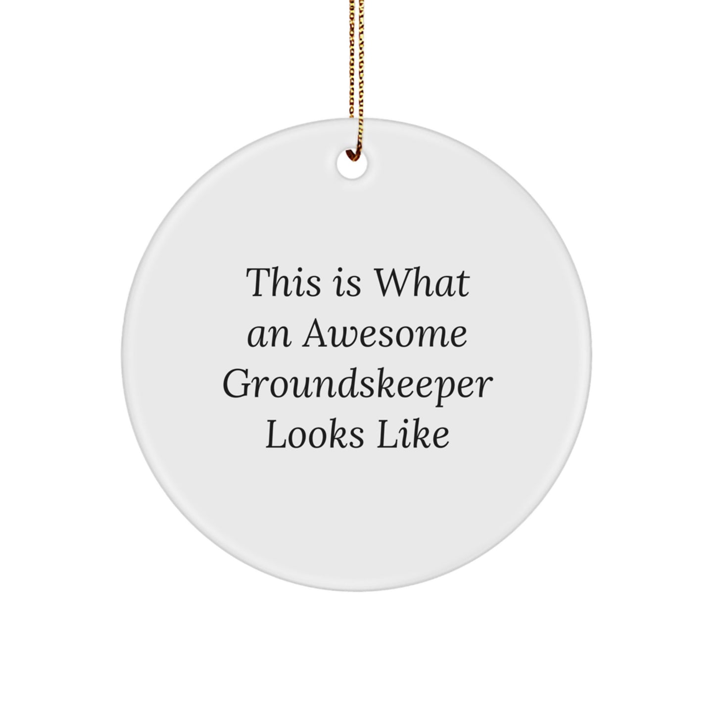 Funny groundskeeper Gifts from Friends - This Is What An Awesome groundskeeper Looks Like Circle Ornament for Christmas - Image 1